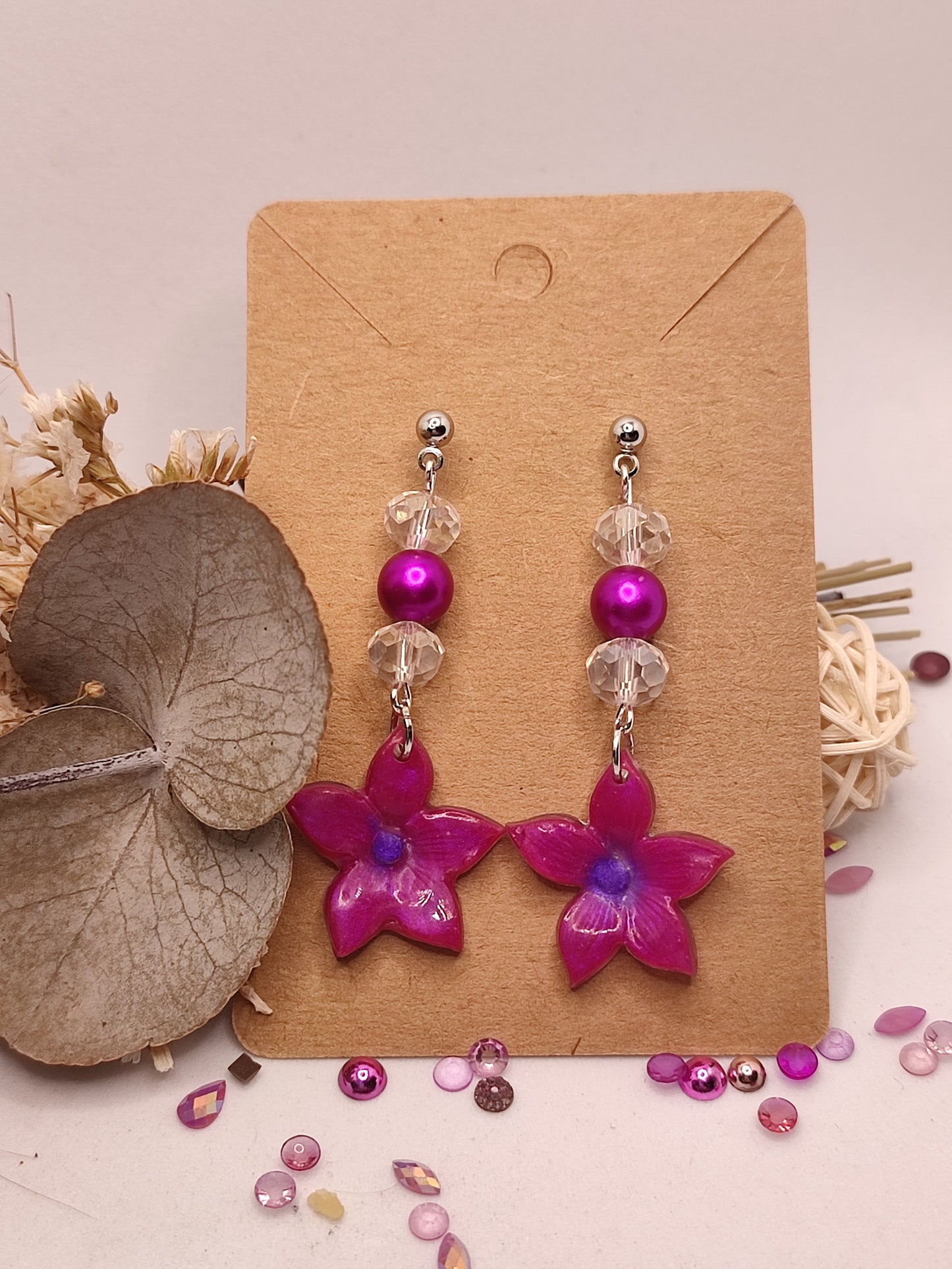 Boucles d'oreilles "souffle d'orchidée"