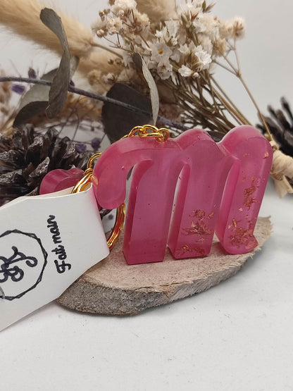 Porte clés en résine époxy "alphabet"