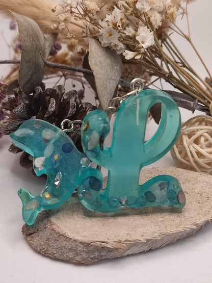 Porte clés en résine époxy "alphabet"