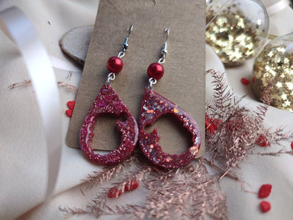 Boucles d'oreille père noël rouge