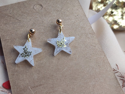 boucle d'oreille étoile blanche