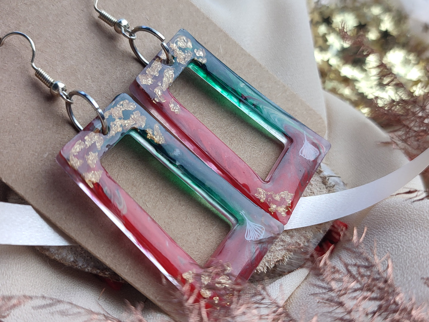 Boucles d'oreille rectangle