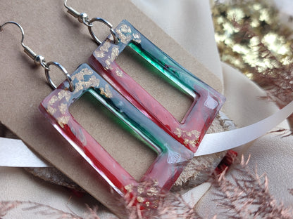 Boucles d'oreille rectangle