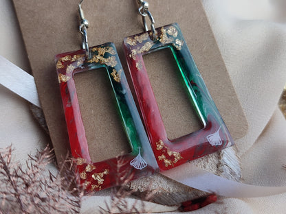 Boucles d'oreille rectangle